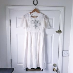 Built by Wendy indie designer ethereal silk white mini wedding dress XS Small